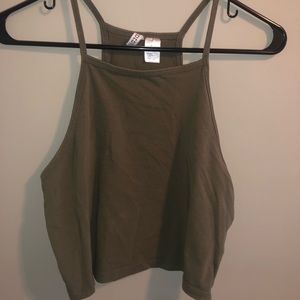 Army Green Cropped Tank Top
